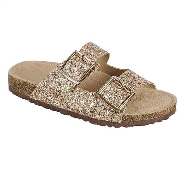 ***PRICE IS FIRM*** Gold glitter Slippers/Sandals - Picture 2 of 2